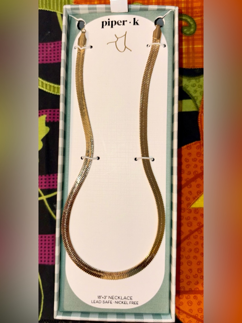 Piper K Gold Herringbone gold necklace